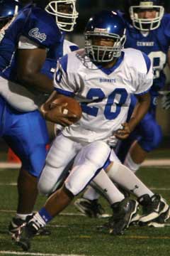 Jalen Bell had six carries Thursday night and scored on three of them. (Photo by Rick Nation)