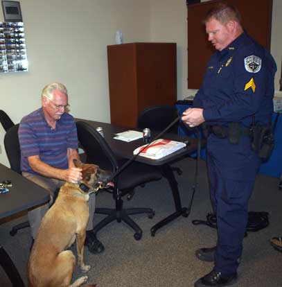 CPA student, Dennis Berry, greets Drika. (Photo by Lana Clifton)