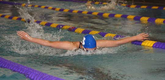 Jinson Kang won the 100-yard butterfly in State qualifying time Saturday. 