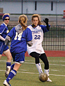 Lindsai Arceneaux, 22, scored two goals in the Bryant Lady Hornets 3-1 win over Mountain Home.