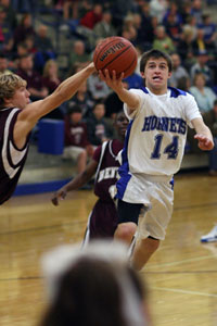 Brantley Cozart drives to the hoop.