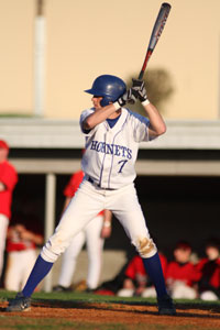 Senior Justin Blankenship is trying to nail down a starting assignment in right field.