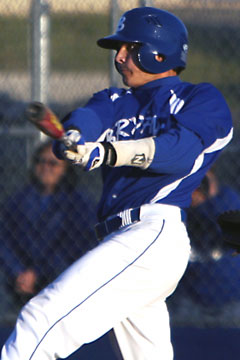 Junior Garrett Bock snapped a 2-2 tie with a two-out RBI single in the sixth against Cabot. (Photo by RICK NATION) Junior Garrett Bock snapped a 2-2 tie with a two-out RBI single in the sixth against Cabot. (Photo by RICK NATION)