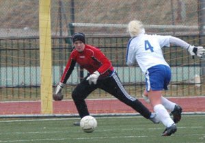 Goal keeper Megan Childress, left, and the Bryant Lady Hornets' defense allowed just one goal over the weekend.