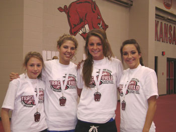 The Bryant 4x800 meter relay team is, from left, Stacy Emmerling, Leah Skinner, Mikayla Speake, and Dylan Vail.