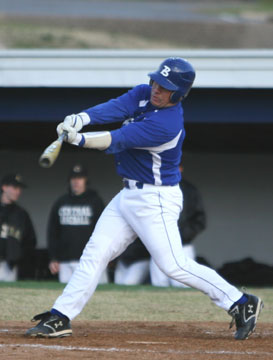 Kaleb Jobe belted a solo homer in the first inning of Bryant's game against North Little Rock Tuesday. (Photo by Rick Nation)