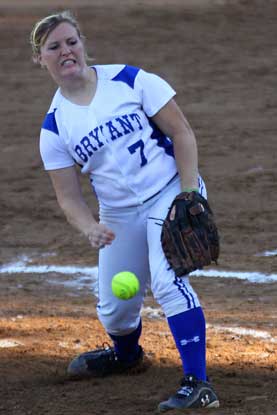 Christen Kirchner pitched a one-hit shutout against Russellville Tuesday. (Photo by Misty Platt)