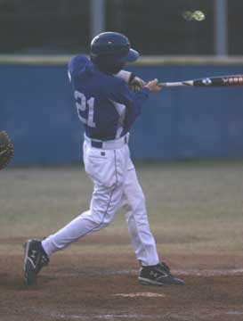 Caleb Garrett got the Hornets started on the right foot with a double in the bottom of the first. (Photo by Rick Nation)