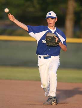 Second baseman Tyler Brown makes a throw to first. (Photo by Rick Nation)