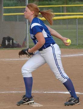 Jessica Cudd tossed a two-hit shutout against Little Rock Central. (Photo by Mark Hart)