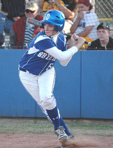 Jenna Bruick had three hits for the Bryant Lady Hornets on Monday against Greenbrier. (Photo by Mark Hart)