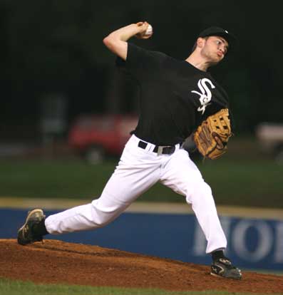 Caleb Milam struck out six, walked one and allowed one hit in three innings Monday night. (Photo by Rick Nation)