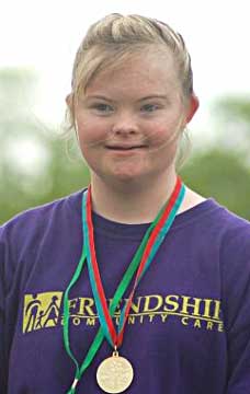 Blair Singleton won a gold medal in the softball throw.