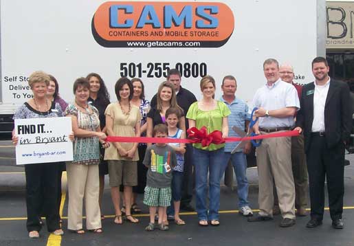 The Bryant Chamber of Commerce held a ribbon-cutting to welcome CAMS (Containers and Mobile Storage) to the Bryant area business community on Thursday, May 28.
