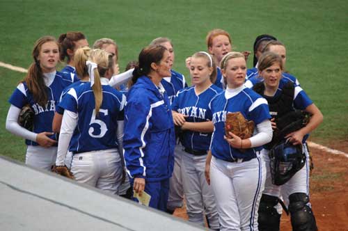The Bryant Lady Hornets prepare to take on Springdale Har-Ber at the Class 7A State Tournament Monday. (Photo by Mark Hart)