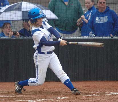 Kim Wilson had two doubles and two runs batted in on Tuesday. (Photo by Mark Hart)