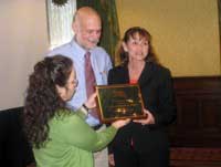 Lisa Cirill, NSPAPPH President and David Buchner present the David M. Buchner Award for Outstanding Service in Physical Activity and Public Health to Eydie Abercrombie, PAPHS