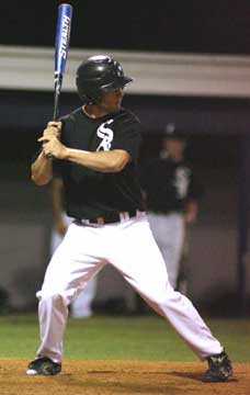 Brennan Bullock doubled in two runs in the fourth inning of the Bryant Black Sox Senior American Legion team's 9-0 win over Pine Bluff on Tuesday. (Photo by Rick Nation)