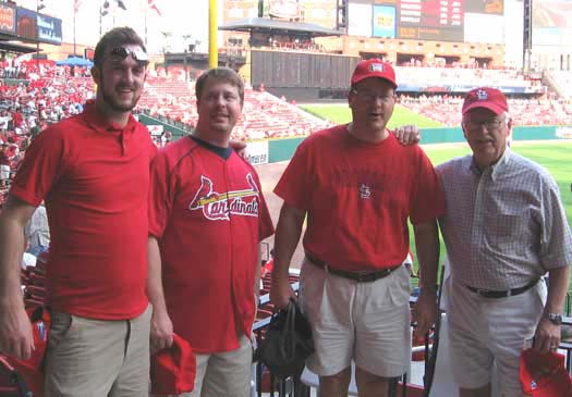 Father's Day 2006: From right, Bob Patrick, sons Mike and Jon, and grandson Ben.