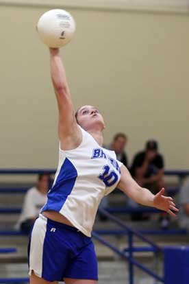 Kayla Davidson, shown here in a match from last season, had eight aces for Bryant in a jamboree in Benton on Thursday. (Photo by Rick Nation)