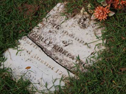 The gravestone for Paisley Kirkpatrick at Kirkpatrick Cemetery. (Photo by Lana Clifton)