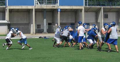 Hornet football team practice