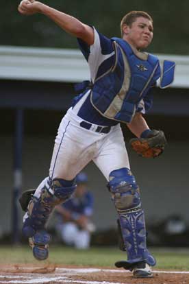 Bryant catcher Blain Jackson. (Photo by Rick Nation)