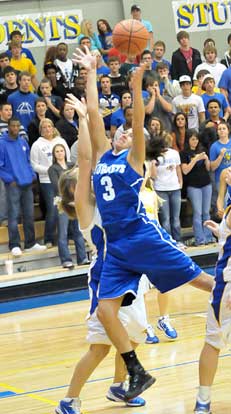 Bryant's McKenzie Adams (3) goes up for a shot. (Photo by Kevin Nagle)