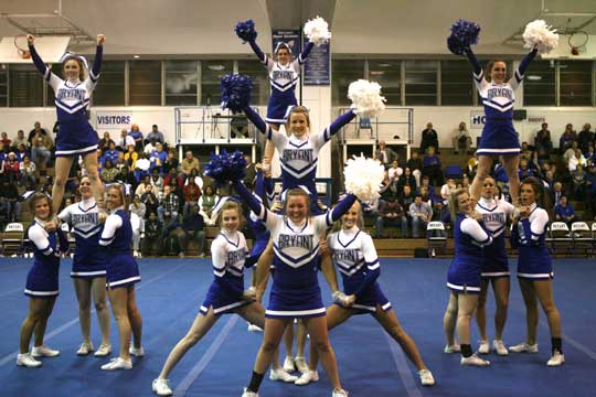 The Bryant High School cheerleaders were honored Tuesday night for their fourth place finish at UC nationals. (Photo by Rick Nation)