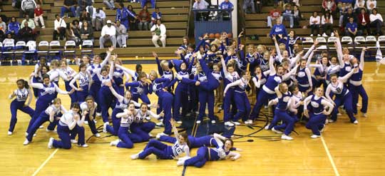 The combined Bryant dance teams from 9th through 12th grades performed Tuesday night. (Photo by Rick Nation)