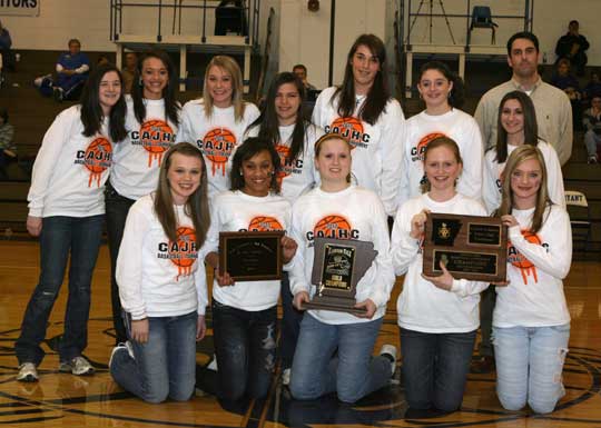 The Bryant Lady Hornets freshman basketball team was honored Tuesday for their unbeaten championship season. (Photo by Rick Nation)