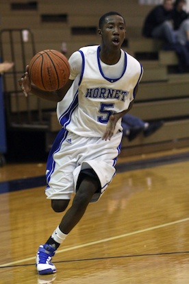 K-Ron Lairy led the Hornets with 12 points. (Photo by Rick Nation)