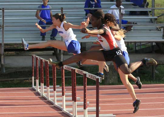 Jordan Chadwick set a personal-best time in he 300 hurdles. 