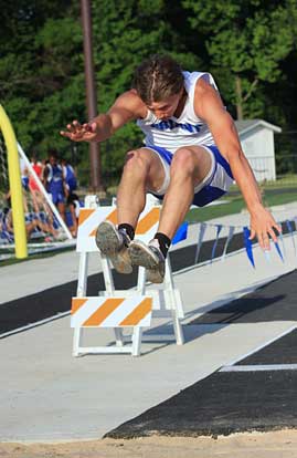 Tanner Tolbert won the long jump at Conway on Thursday. (Photo courtesy of Carla Thomas)