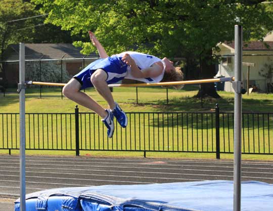 Troy Smith cleared a personal record 6 feet 2 inches to win the high jump at Conway on Thursday. (Photo courtesy of Carla Thomas)