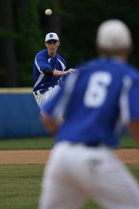 Shortstop Jordan Taylor fires to first after making a play against Van Buren Monday. (Photo by Rick Nation)