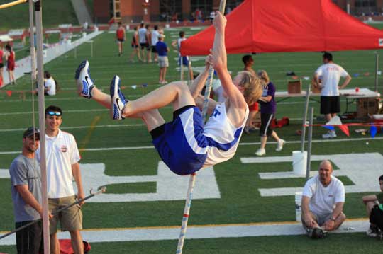 Michael Smith was third in the pole vault at Cabot Tuesday. (Photo by Carla Thomas)