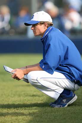 Student-coach Hunter Alford was one of eight Bryant seniors honored on Monday night. (Photo by Rick Nation)