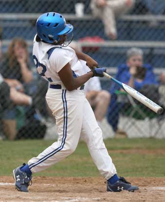 Shanika Johnson slugged a game-tying three-run homer in the bottom of the seventh. (Photo by Rick Nation)
