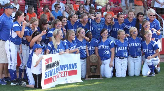 2010 Class 7A State softball champions, the Bryant Lady Hornets. (Photo courtesy of Phil Pickett)