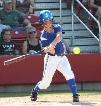 Freshman Hannah Rice's solo homer in the top of the fourth sparked Bryant. (Photo courtesy of Phil Pickett)