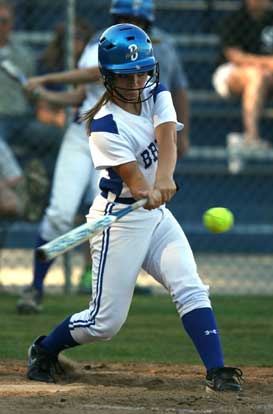 Hannah Rice swings into a pitch. (Photo by Rick Nation)