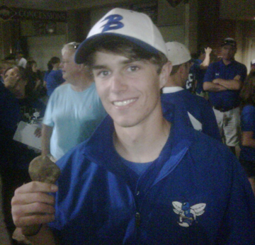 Hunter Alford and the lucky rock. (Photo courtesy of Shane Broadway)