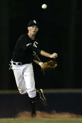 Bryant shortstop Jordan Taylor fires a throw to first during Wednesday's game. (Photo by Rick Nation)