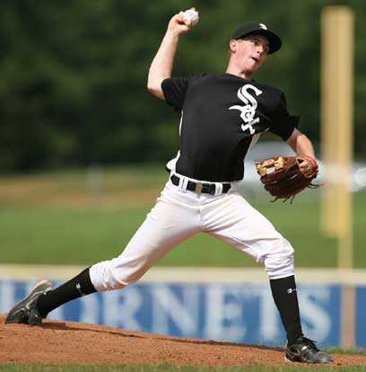 Jordan Taylor scattered nine hits in a complete game performance that ended with a 6-1 Bryant win over Texarkana Sunday. (Photo by Rick Nation)