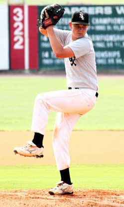 Tyler Brown made his first Senior Legion start on the mound Saturday. (Photo by Phil Pickett)