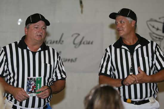 Officials Marty Polk (l) and David Grappe discuss the rule changes for 2010. (Photo by Rick Nation)