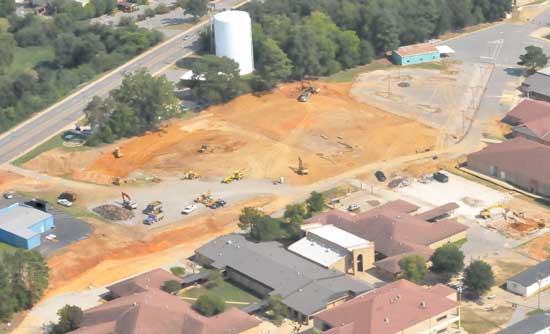 A view from the northeast of the construction site at Bryant High School. (Photo by Kevin Nagle)