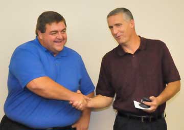 Athletic directors Tom Farmer of Bryant, left, and Steve Quinn of Benton. (Photo by Kevin Nagle)