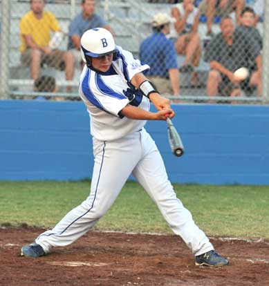 Blain Jackson ties into his first home run. (Photo by Ron Boyd)